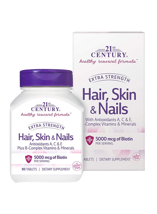 21st Century Hair, Skin And Nails Dietary Supplement - 90 Tablets - Image 2